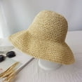 thumbnail image 5 of CoCopeanut Summer Autumn Hats for Women Retro Flat Drooping Hat Brim Hand-made Straw Hat Ladies Outdoor Sun Protection Beach Straw Hat, 5 of 6