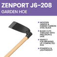thumbnail image 3 of Zenport J6-208 Wood Handled Hoe, 7 Inch Carbon Steel Blades, Beige - 3 Pack, 3 of 4