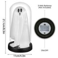 thumbnail image 3 of Halloween Light-Up Ghost in Glass Dome – Cute Spooky LED Ghost Decoration for Indoor Halloween Décor, Fireplace Mantel, Tabletop, Shelf, and Party Display, Haunted House & Fall Holiday Home Accents, 3 of 9