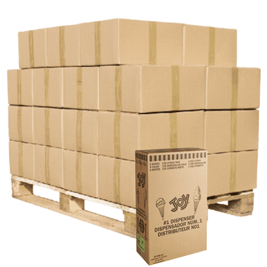 JOY #1 Pointed Bottom Cake Cone - 1056/Case | 16 Cases Per Pallet | 2304 CONES