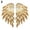 Gold, variant on Grandest Birch 1 Pair Women Xmas Gift Angel Wings Rhinestone Inlaid Stud Earrings Alloy, Rhinestone Silver
