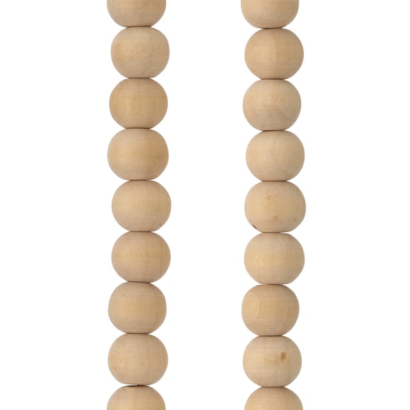 Bead Landing Light Natural Wooden Round Beads, 10mm, 12 Pack