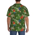 thumbnail image 3 of Pofeuu Parrots And Tropical Leaves Print Mens Casual Short Sleeve Shirts Beach Summer Spread Collar Pocket Tops Men's Casual Short-sleeved Shirt-Large, 3 of 5