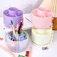 thumbnail image 2 of Pen Holder 360-Degree Rotating Desk Organizer with 5 Slots Makeup Brush Holder Pencil Container, 2 of 7