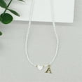 thumbnail image 4 of Gargantilla Bohemia hecha a mano con cuentas de colores para mujer, collar con colgante de letras de acero inoxidable, accesorios de joyería de playa con corazón de concha, 4 of 4