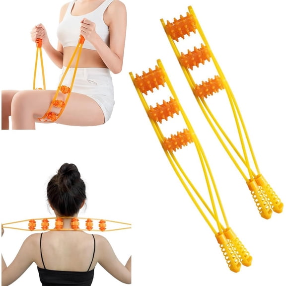 1 Pack Back and Neck Massager Back Massager Roller Rope Back Relax Massage Ball Roller Shoulder Massager Handheld Manual Therapy Self Massage Tools for Maderoterapia Colombiana Pain Relief