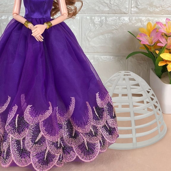 ETHZZLE 12-Piece Skirt Shaping Doll Accessories Set with Transparent Round Plastic Shapes for Doll