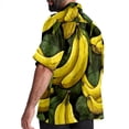 thumbnail image 3 of Banana Men's Short Sleeve Hawaiian Shirt Button Down Poplin Beach Casual Printed Unisex Summer Tops, 3 of 6