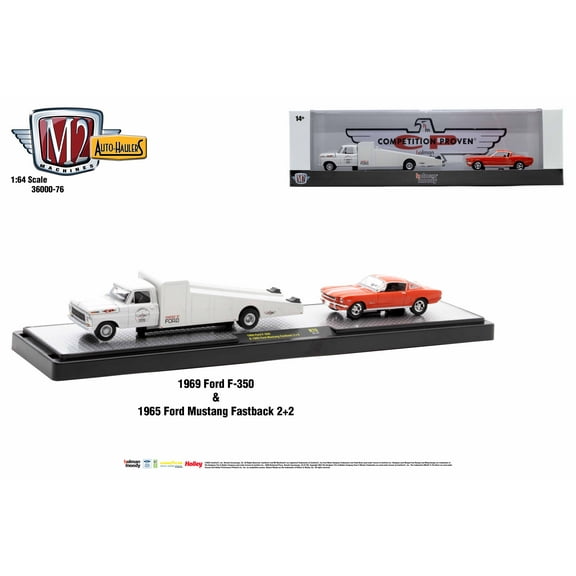 M2 Machines Auto Hauler 76 1969 Ford F-350 1965 Ford Mustang Fastback 2 2