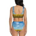 thumbnail image 3 of Daiia Blooming Sunflower Field Women's Bikini Set Two Piece Swimsuit High Waisted Bikini Adjustable Straps Bikini Perfect for Beach, Pool, and Summer Vacation-X-Large, 3 of 9