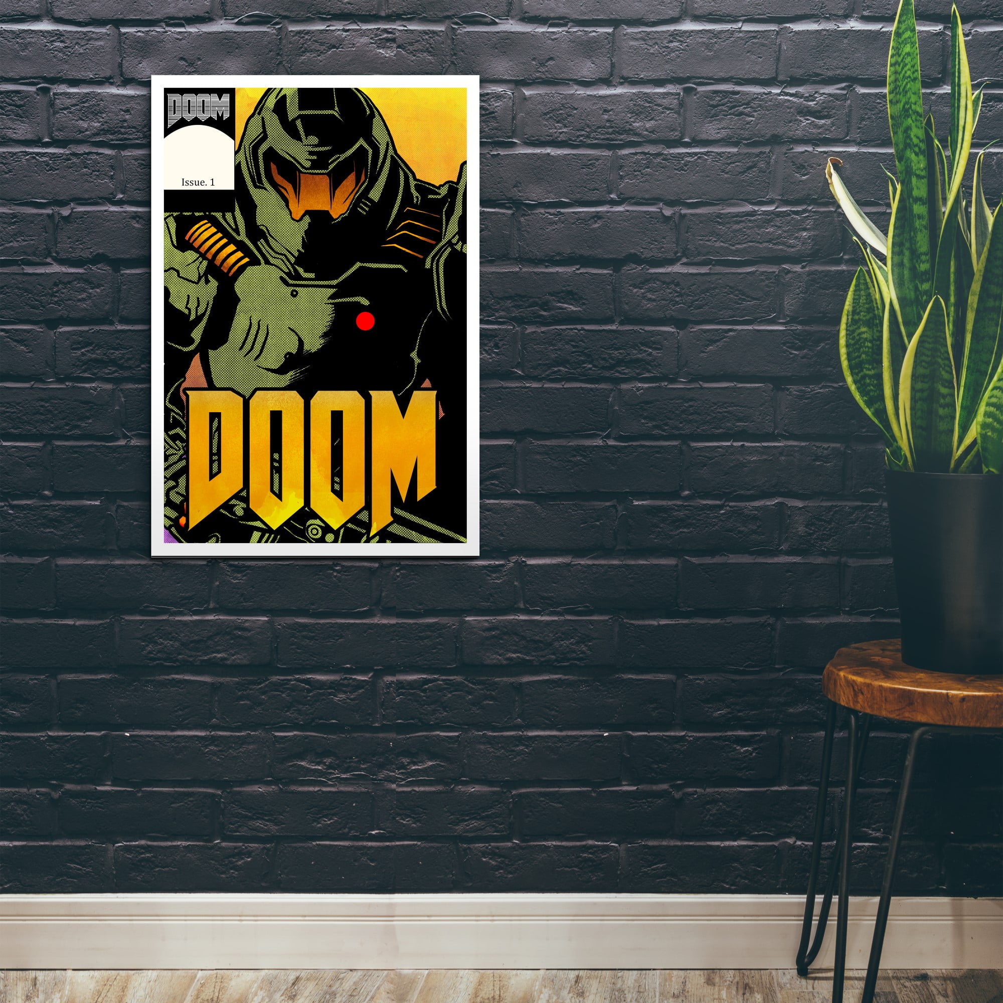 Doom Marine Gaming Framed Poster Print Photo 40x30cm12x16 inches