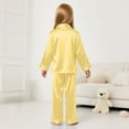 thumbnail image 5 of Hessimy Toddler Boys Girls Spring Summer 2Pcs Long Sleeve Button Pajamas Casual Set, Button Pjs Style,1-11 Years(Yellow,3-4 Years), 5 of 7
