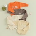 thumbnail image 7 of Okbabeha Toddler Baby Girl Boy Halloween Sweater/Romper Knit Chunky Ghost Sweaters Oversized Onesie Cute Winter Clothes, 7 of 7