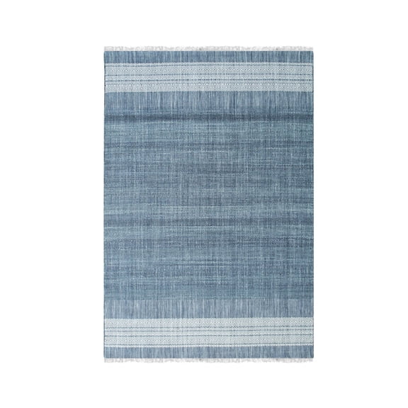 EORC HL2231BL6X9 Hand-Knotted Wool HANDLOOM Flat Weave DURRIE Rug, 6' x 9', Blue  Area Rug