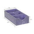 thumbnail image 2 of Household Essentials 3-Compartment Drawer Organizers, Pack of 2, Sturdy Chipboard Base with Soft Polyester Linen Covering, Fashionable Organization Solution, 3” H x 6” W x 12” D, Iris, 2 of 9