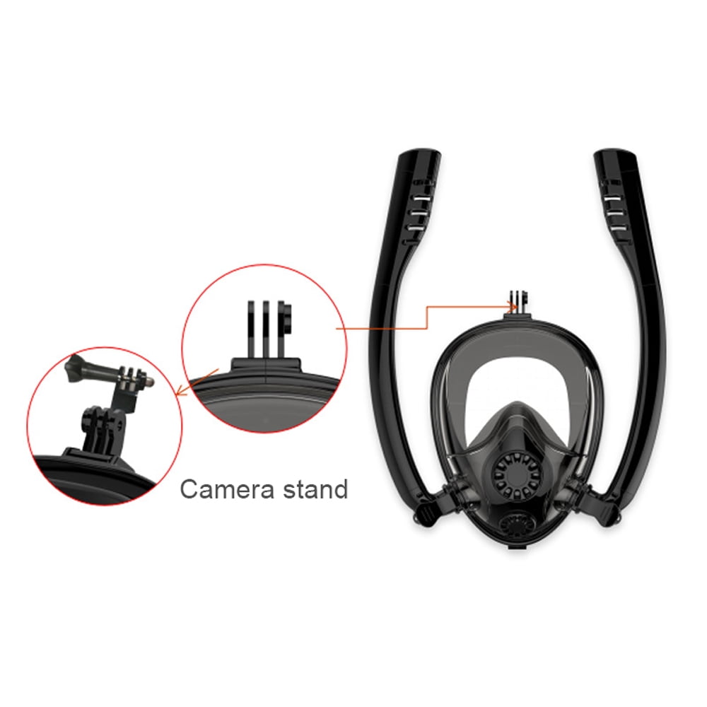 Double Breath Tube Swimming Mask Full Face Under Water Snorkel Masks Anti-Fog Anti-Leak Snorkeling Diving Mask