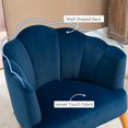 thumbnail image 4 of HOMCOM Modern Accent Chair Upholstered Velvet Armchair with Arms Wood Legs, 4 of 10