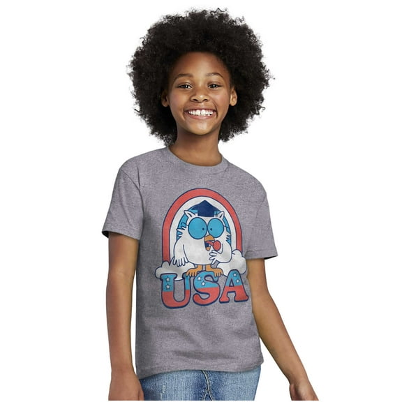 Tootsie Mr Owl American Patriot USA Crewneck T Shirts Boy Girl Teen Brisco Brands M