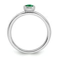 thumbnail image 2 of 925 Sterling Silver Stackable Expressions Oval Created Emerald Ring Size: 10; for Adults and Teens; for Women and Men, 2 of 5