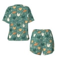 thumbnail image 5 of Kdxio Flowe Rooster Print Pajamas Sets for Women Short-Sleeved Pjs with Lounge Shorts Two Piece Sleepwear S-4XL, 5 of 9