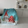 thumbnail image 4 of Merry Christmas Gnomes Throw Blankets, Red Xmas Tree Snowflake Reindeer Soft Fleece Blanket Decorative for Home Sofa Couch Chair Living Bedroom,50x60 inches, Blue, 4 of 5