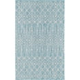 thumbnail image 1 of Unique Loom Outdoor Trellis Geometric Rug 3' 3 x 5' 3 Rectangle Aqua Blue/Ivory, 1 of 1