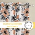 thumbnail image 6 of Orange Floral Kitchen Curtains Window Panels, Abstract Watercolor Flower Leaf Plant Insulated Window Treatment Curtain, Grommet Curtains for Bedroom/Living Room/Bathroom, 2 Piece 52"Wx63"L, 6 of 8
