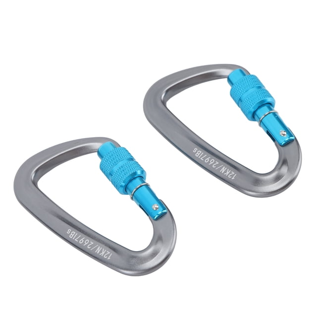 Mosquetón De Escalada, Caribeaner Resistente De Seguridad De aleación De Aluminio De 2 Piezas Para Senderismo