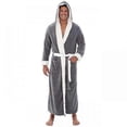 thumbnail image 1 of Men Long Hooded Bathrobe Soft Nightgown Robe Dressing Gown Sleepwear B, 1 of 3