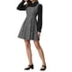 thumbnail image 4 of Vestido A-Line sin mangas de tweed a cuadros para mujer Inspire Chic 2XL Negro, 4 of 6
