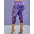 thumbnail image 4 of Talla grande Estrellas florales Imprime Getgings Rosegal Leggings de talla grande, 4 of 5