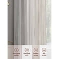 thumbnail image 7 of Beige Semi Sheer Curtains 96 Inch Length 2 Panels Set, Farmhouse Simple Abstract Striped Wooden Grain Sheer Kitchen Curtain Privacy Voile Window Curtain for Living Room Bedroom Rod Pocket Drapes, 7 of 7