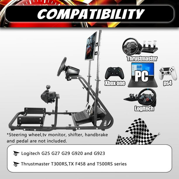 Supllueer Racing Simulator Cockpit Fit for Logitech/Thrustmaster