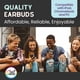 thumbnail image 5 of JustJamz Bulk Earbuds 100 Pack | Basic Ear Bud, Black Dot in-Ear Earphones, Disposable Headphones, Class Headphones Set for Students, Earphones for Class, Kids, Classroom, Library, Wired Earbuds, 5 of 5