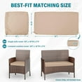 thumbnail image 4 of Pakunoda 3Pcs Patio Cushion Covers 4-Seater Outdoor Cushion Slipcovers Replacement with Zipper for Garden Couch Wicker Rattan Sofa Furniture, Cover Only, Sand, 4 of 6