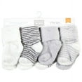 thumbnail image 2 of Hudson Baby Cozy Chenille Newborn and Terry Socks, Gray Stripe 8 Pack, 12-24 Months, 2 of 6