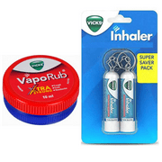Vicks Xtra Strong 10 ml Balm + Two 0.5 ml Inhalers Value Pack Travel Size Set