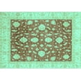 thumbnail image 1 of Ahgly Company Machine Washable Indoor Rectangle Oriental Turquoise Blue Traditional Area Rugs, 2' x 3', 1 of 4