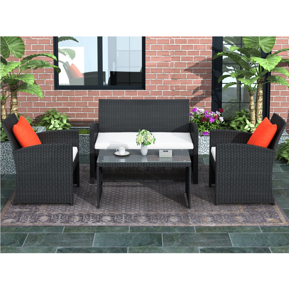 Outdoor Rattan Armchairs Garden Patio Balcony Furniture Chair Seat with Cushion 