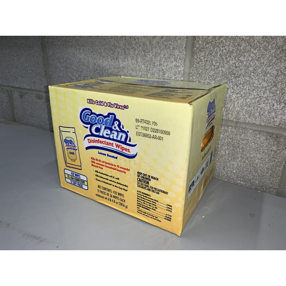 Good & Clean Disinfecting Wipes with Lemon Scent (1 Box = 432 Wipes)