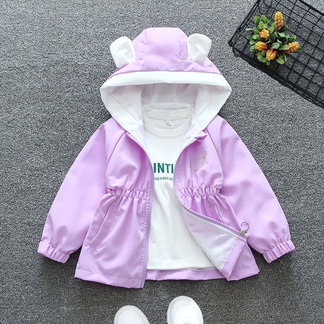 RXIRUCGD Children's Clothing Children's Spring Coats Small And Medium-sized Children's Spring Coats( Purple, Size:18 Months )