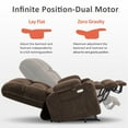 thumbnail image 5 of Oversized 27.2" Seat Width Dual Motor Power Recliner Lift Chair with Vibration and Heat for Height 5'3"-5'9", Infinite Position, 5 of 10