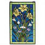 Meyda Tiffany 38738 Spring Bouquet Stained Glass Window Panel, 15" Width x 25" H