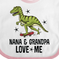 thumbnail image 4 of Inktastic Nana and Grandpa Love Me Dinosaur Grandson Boys Baby Bib, 4 of 4