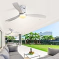 thumbnail image 5 of Sofucor 52 Inch Flush Mount Ceiling Fan with Remote, Reversible Motor,Integrated Light Optional Silver with Grey Blades With Light, 5 of 5