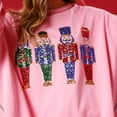 thumbnail image 5 of Women's Holiday Sequins Nutcrackers Sweatshirt Long Sleeve Crewneck Christmas Pullover Sweater Top for Holiday Party, 5 of 9