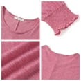 thumbnail image 5 of UVN Crewneck Blouse for Women Summer 3/4 Sleeve T-Shirts Casual Tees Ladies Loose Tops, 5 of 8