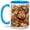 Blue, variant on Autumn Highland Cow 11oz Accent Mug, Ceramic Coffee Cup Glossy ceramic mug with double-sided autumn cow artwork for daily coffee or tea