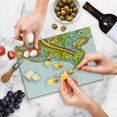 thumbnail image 4 of Abstract Cutting Board, Pianist Performing Swirls Colorful Music Coming out of Piano Instrument Hand Drawn, Decorative Tempered Glass Cutting and Serving Board, Small Size, Multicolor, by Ambesonne, 4 of 5