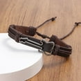 thumbnail image 4 of Leather Braided Guitar Bracelet for Men Music Festival Bohemian Retro Jewelry Handmade Adjustable Rope Design, 4 of 7